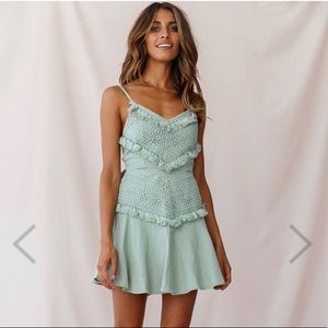 Fringe Pistachio dress